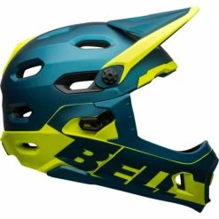 Casque Bell Super DH MIPS Bleu/Jaune Fluo -Pas Cher Casques VTT Magasin casque bell super dh mips bleu jaune fluo 2
