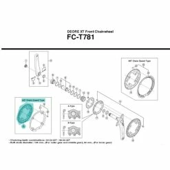 Plateau Shimano Deore XT FC-T781 Extérieur 44T Carter - Y1MP98040