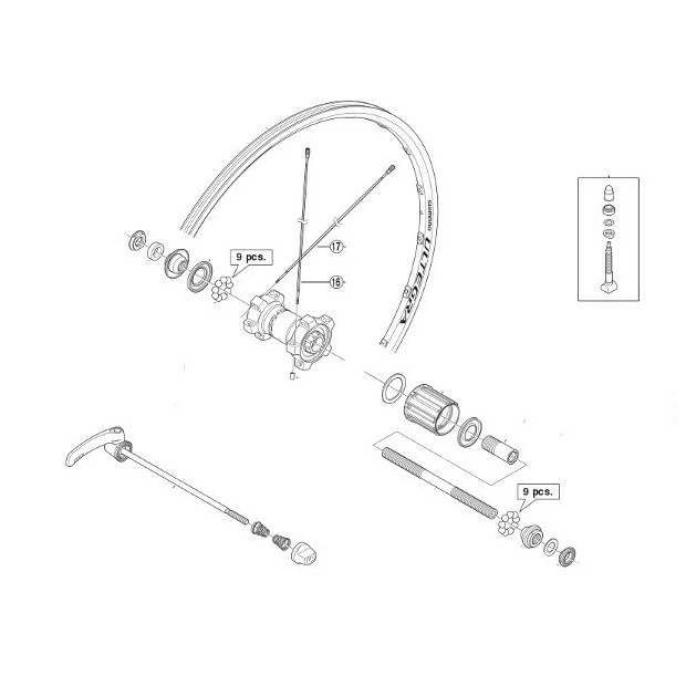 Rayon Shimano Ultegra WH6700 - Arrière (x1) 3 Rayon Shimano Ultegra WH6700 - Arrière (x1)